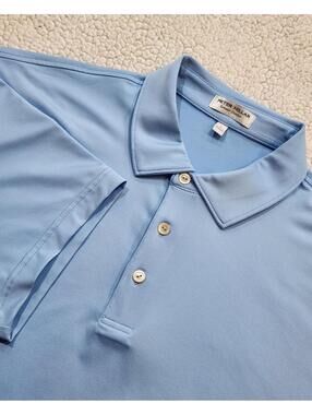 Peter Millar Mens Solid Light Blue Performance Jersey Polo Golf Shirt